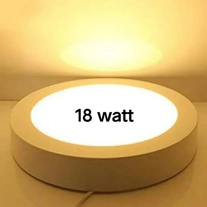 Lampu Downlight Plafon 18 Watt Outbow Tempel Kuning / Warm White Bulat