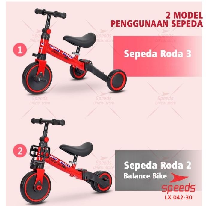 Sepeda Anak 2In1 Sepeda Mini SPEEDS Taxi Balance Bike Push Bike 042-30