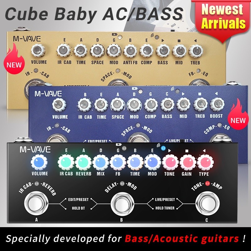 Efektor Gitar Elektrik Cube Baby CUVAVE/M-VAVE Efektor Bass Stompbox Gitar Kombinasi |C9suVVoS|