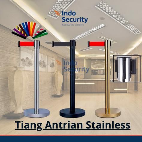 

BEBAS ONGKIR - Tiang Antrian Stainless Queue Line Standing Barrier Pembatas Antrian