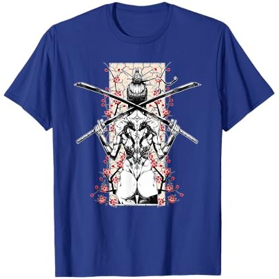 Kaos Gadis Samurai Jepang dan Hadiah Bunga Sakura Vintage |KE22QP4W|