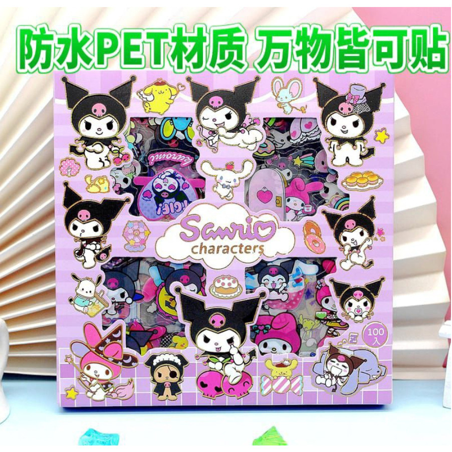 

Boneka Anak 100 Lembar Sticker Lucu 2D Sanrio Karakter Kuromi Melody Mixue Momo Barbie Lotso