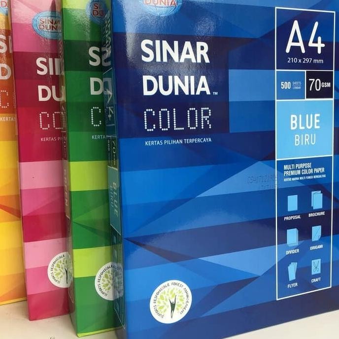 

Terlaris [ PER RIM ] Kertas HVS Warna A4 70 gsm SIDU SALE