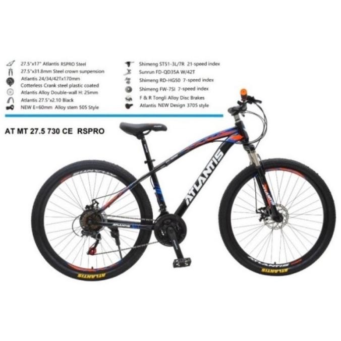 Sepeda Gunung MTB 27.5 Atlantis Discbrake Murah