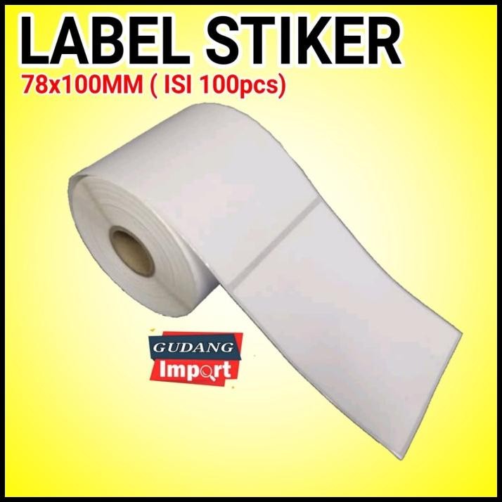 

DISKON KERTAS THERMAL STIKER LABEL 78X100MM ISI 100 LEMBAR !!