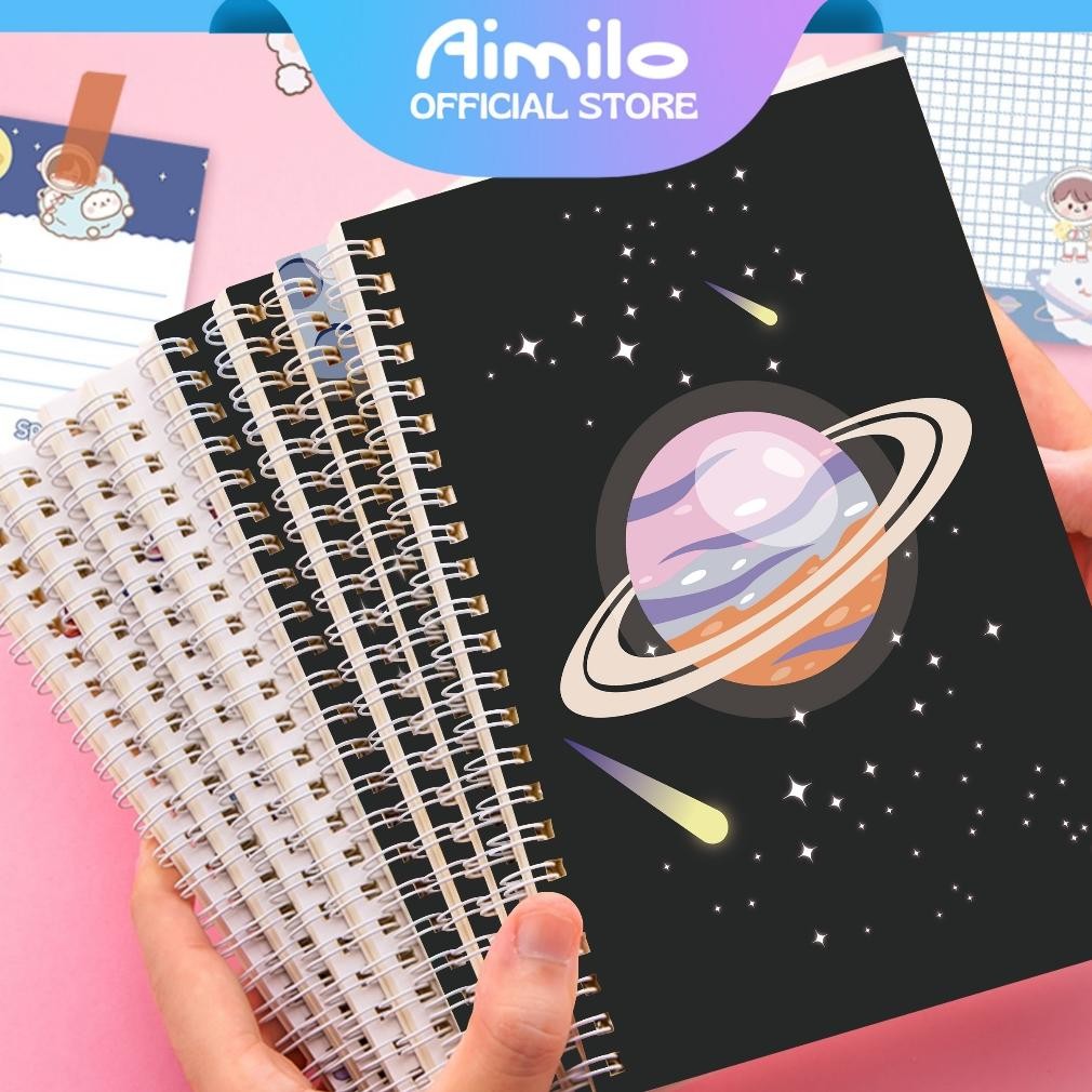 

[READY] Aimilo Notebook A5 1 Paket 4 Pcs Buku Diary Aesthetic Buku Jurnal Aesthetic Sekolah 60 Lembar