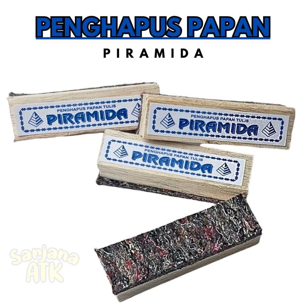 Penghapus Papan Tulis Hitam Kayu Piramida