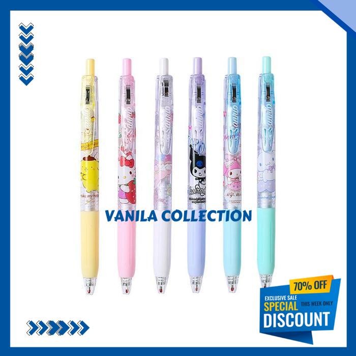 

6PCS PULPEN GEL AESTHETIC 1 PACK BALLPOINT 0.5MM TINTA HITAM BALLPOINT SANRIO LUCU KUROMI CINNAMOROL MELODY PENA KARTUN KTER ALAT TULIS KREATIF-GS TERDEPAN