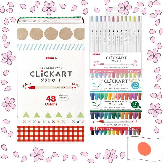 

ZEBRA CLiCKART Pena Warna Berbasis Air Tipe Ketukan Set 12 warna, 4 jenis [Standar/Terang/Gelap/Pucat] Set 36 warna, set 48 warna【Dikirim langsung dari Jepang】 |UWnqSfZc|