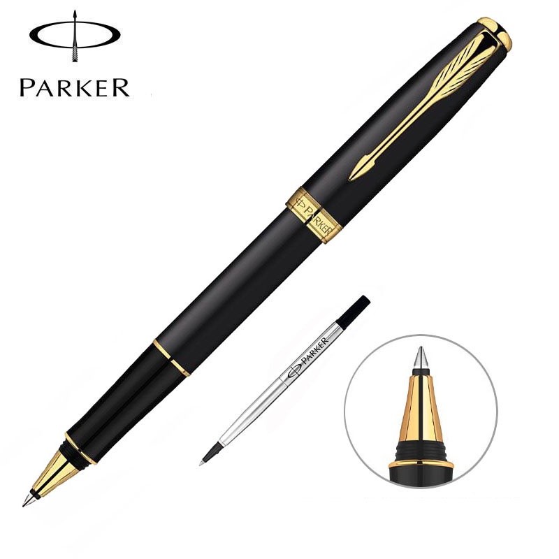 

PARKER Sonnet Rollerball Pen, Matte Black Lacquer dengan Trim Emas, Isi Ulang Tinta Hitam Fine Point |YktCfEJF|