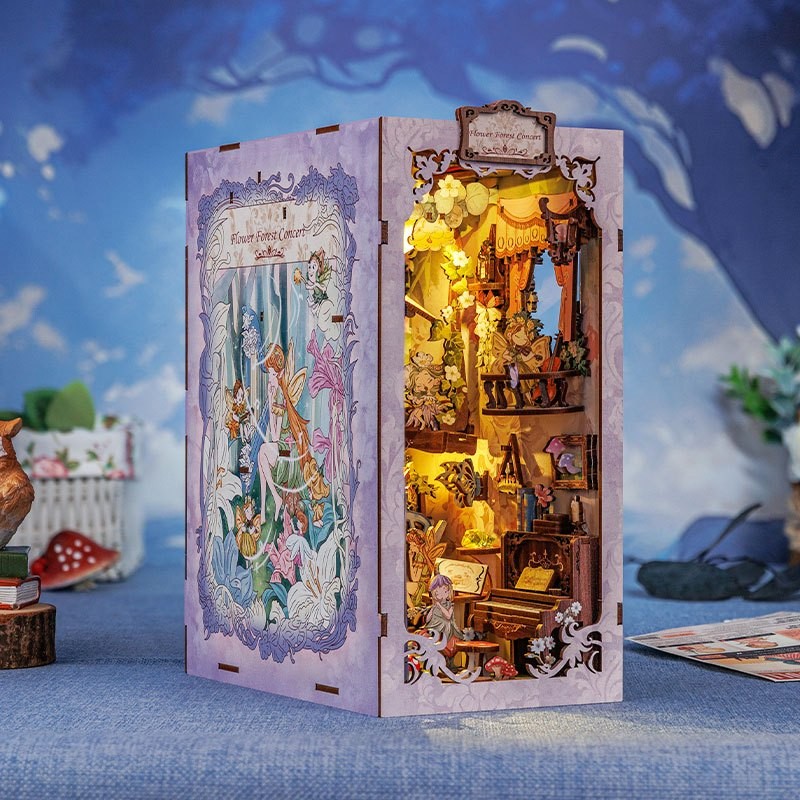 

Kit Sudut Buku DIY Cutebee dengan Penutup Debu, Rumah Boneka Kayu Miniatur Rumah Puzzle 3D Mainan Buatan Tangan - Konser Hutan Bunga |PwXXwKZA|