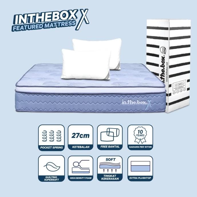 [PROMO] INTHEBOX X (Plush Top) Kasur Spring Bed- GRATIS Kasur BedToGo