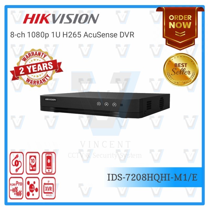 Dvr Hikvision Ds-7208Hqhi-K1/E 8Ch Ds-7208Hqhi-K1/ Eco Garansi