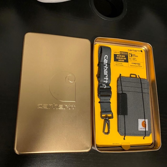 

TERBARU - Carhartt Nylon Duck ID Gray/ abu abu Card holder Lanyard 100% Original