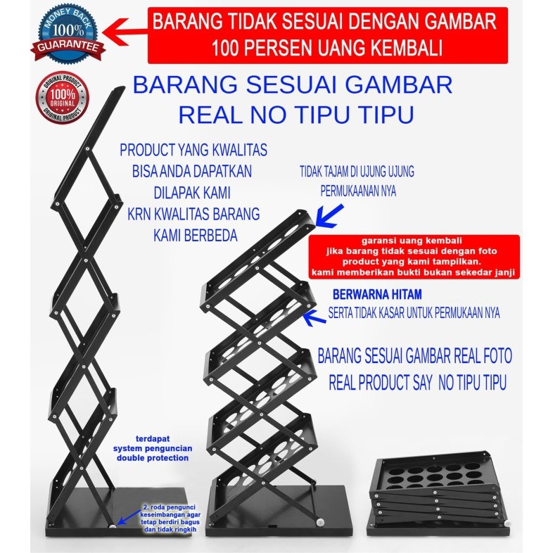 

TERBARU - rak brosur lipat 4 susun hitam
