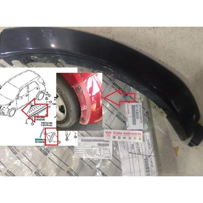 Over Fender Depan Samping Bemper Depan Toyota Rush