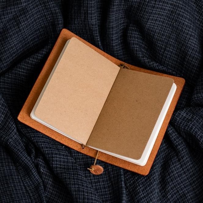 

Leather Notebook Cover A6 / Sampul Buku Kulit Vachetta / Tan / Braow Terbaru