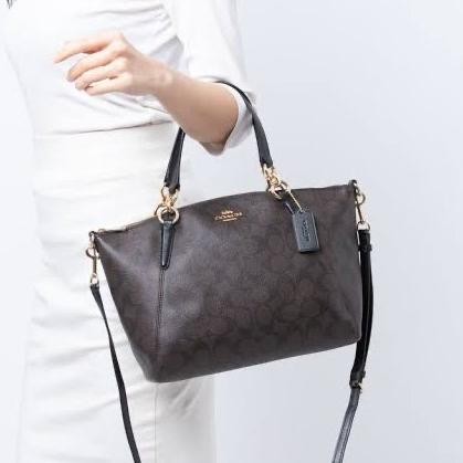 SMALL KELSEY SATCHEL IN SIGNATURE CANVAS (F28989)