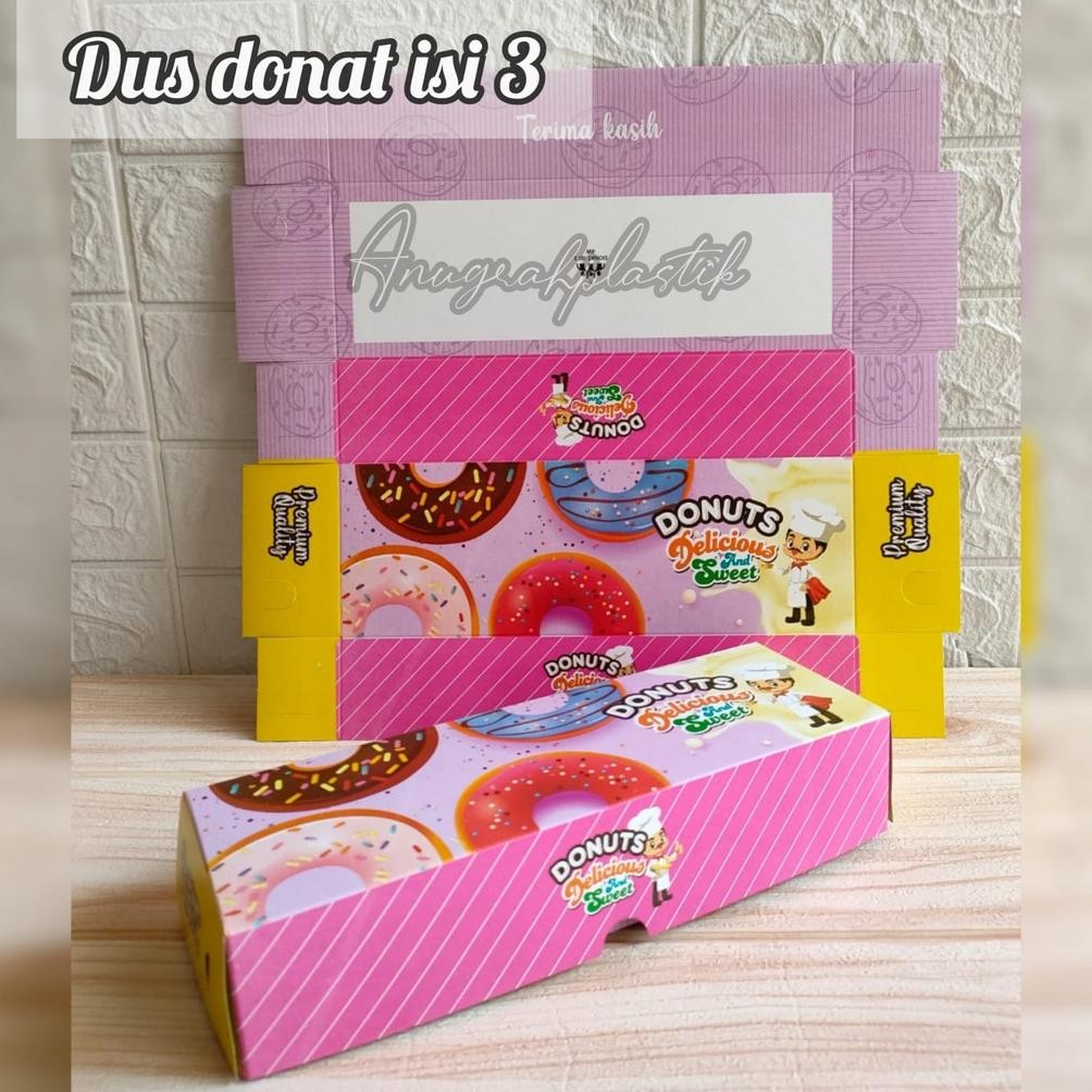 

Spesial Dus Donat Uk. 27 X 9 X 5 Box Donut Isi 3 Motif Panjang Per Pack 12.12