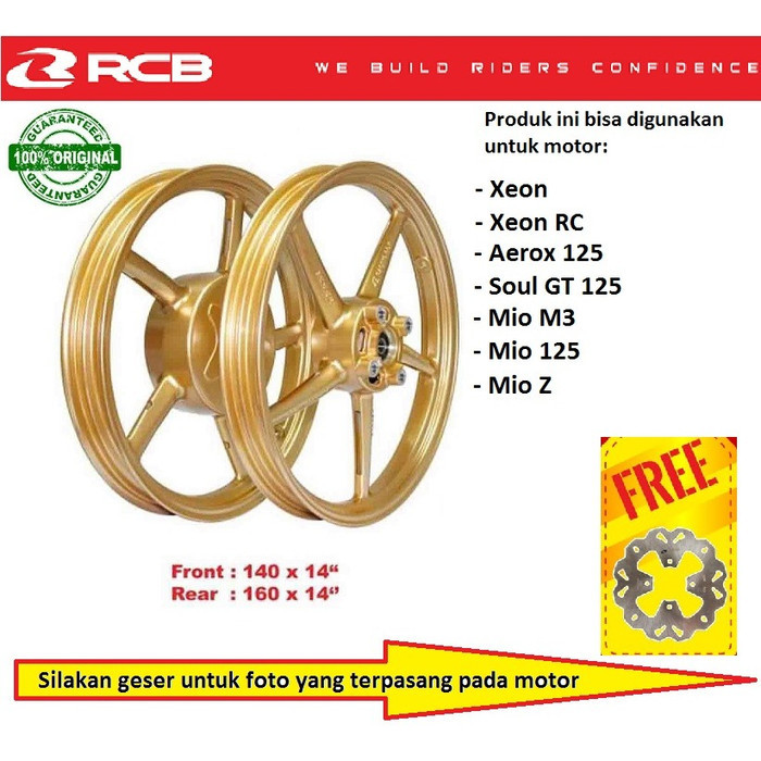 Velg Racing Boy RCB SP522 Matic ring 14 Xeon RC Mio M3 soul gt 125 ORI