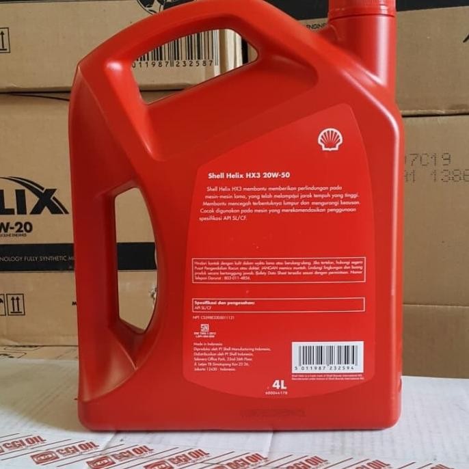 OLI MESIN MOBIL SHELL HELIX HX3 20W-50 4 LITER