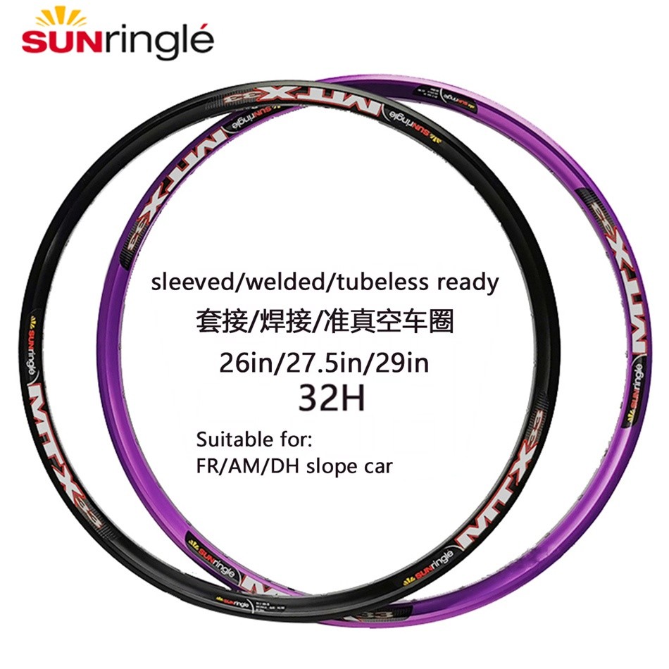 Sunringle Rim MTX33 Pelek Kekuatan Tinggi 32H 26 27.5 29 Inci MTB Della Bicicletta Sepeda Gunung Lin