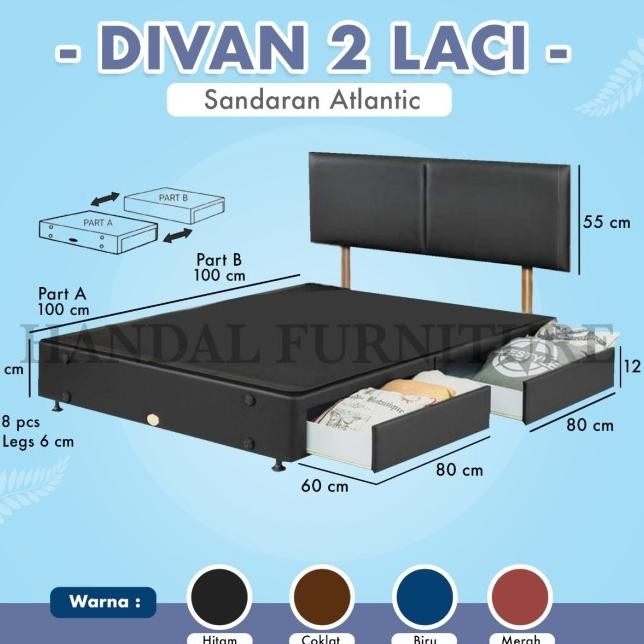 Divan & Sandaran Atl Guhdo Drawer Hzontal Split (Tanpa Kasur)