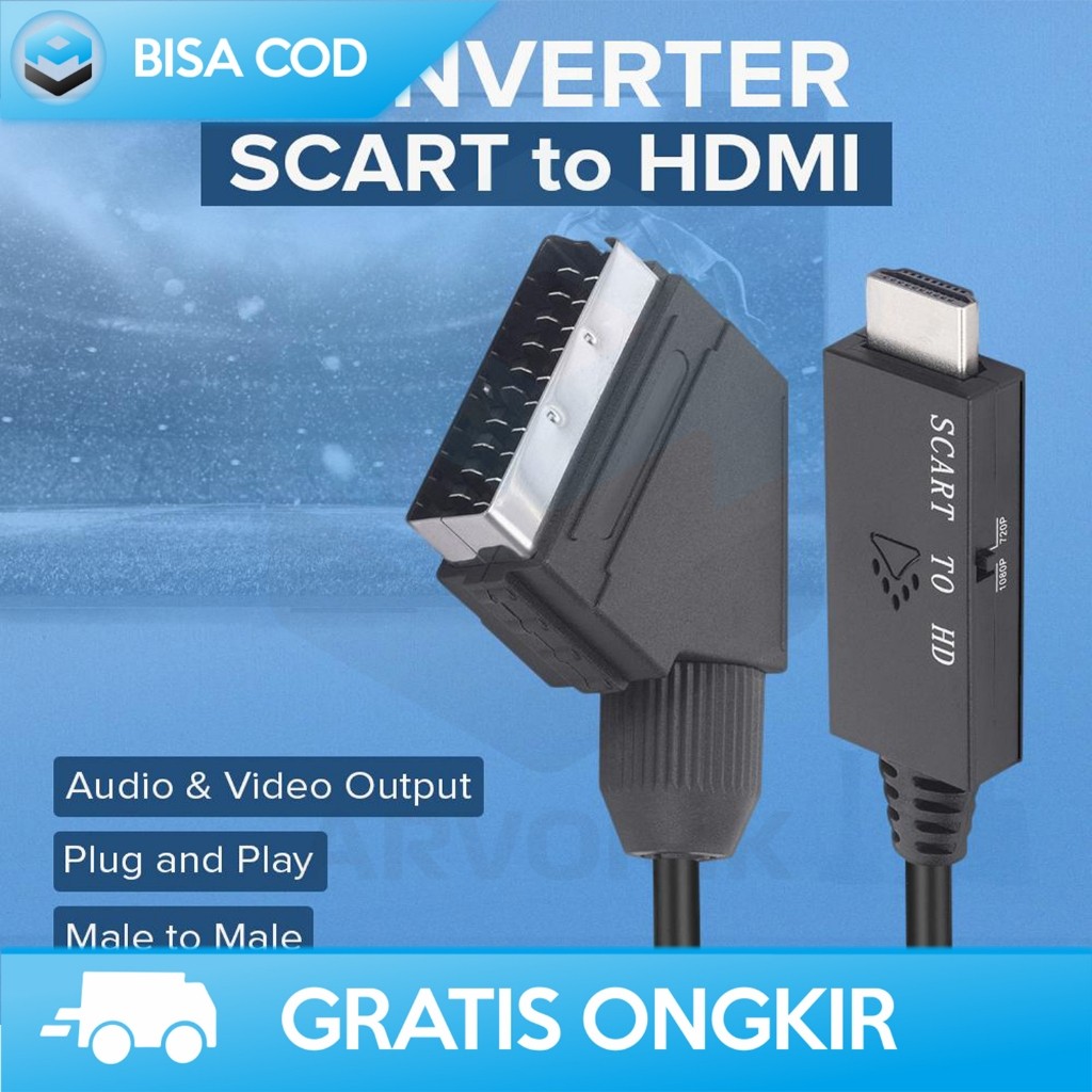 KABEL CONVERTER SCART HDMI VIDEO CAPTURE WITH AUDIO 1080P HD EZ12