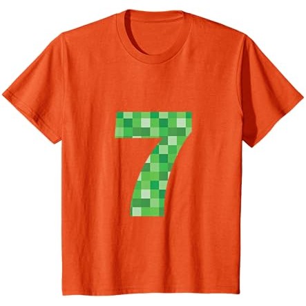 Kaos Pixel Hijau Angka 7 - Ulang Tahun ke-7 - Gamer Angka 7 |UQAZlAuC|