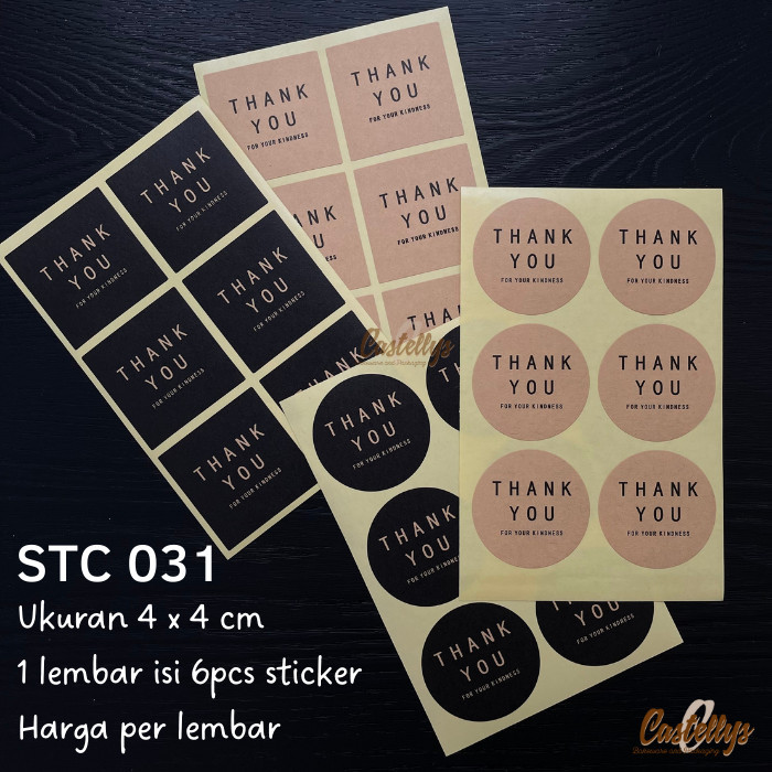 

NEW Sticker Stiker Label Thank You STC 031 Kue Cookies Kado Packaging dll