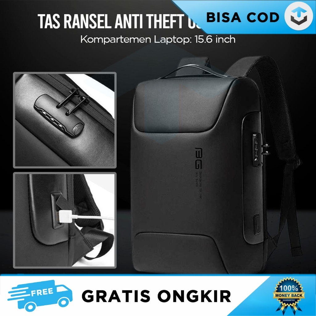 RANSEL LAPTOP UNISEX TAS BANGE USB PORT ANTI MALING KAPASITAS BESAR