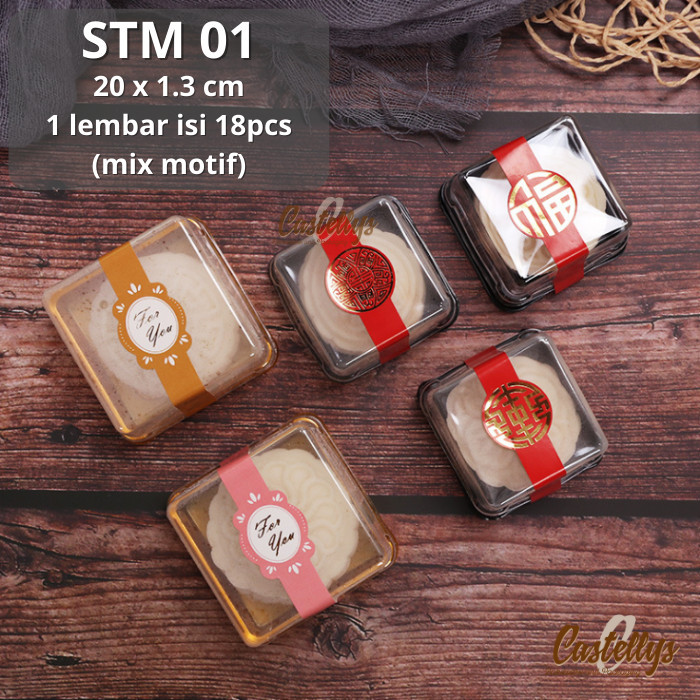 

Sticker Stiker Label Band STM 01 Mooncake Pia Kue Snowskin Cookies