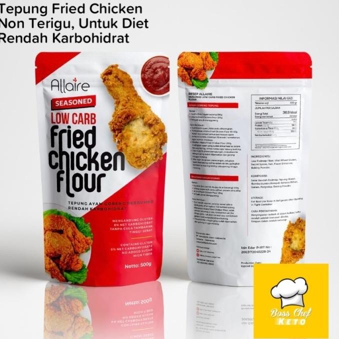 

Allaire Fried Chicken Flour Tepung Keto Rendah Karbohidrat 500g swar