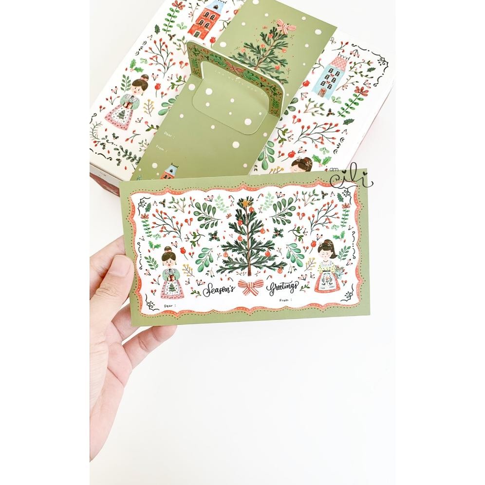 

(Box 20 X 20 X 8 Cm Natal) Kotak Kue Kering Bolu Lapis Toples Natal Christmas (10 Pcs) Diskon