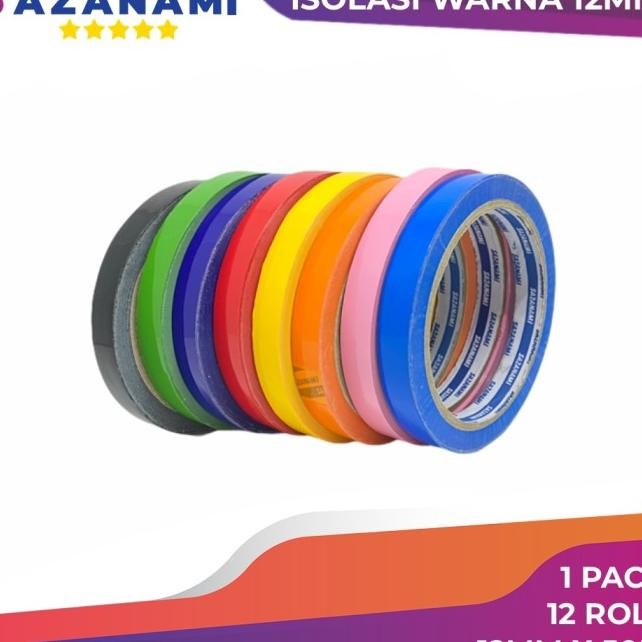 

1 Pa Lakban Isolasi Warna 12Mm X 50M Sazana Selotip Warna 1 Lusin