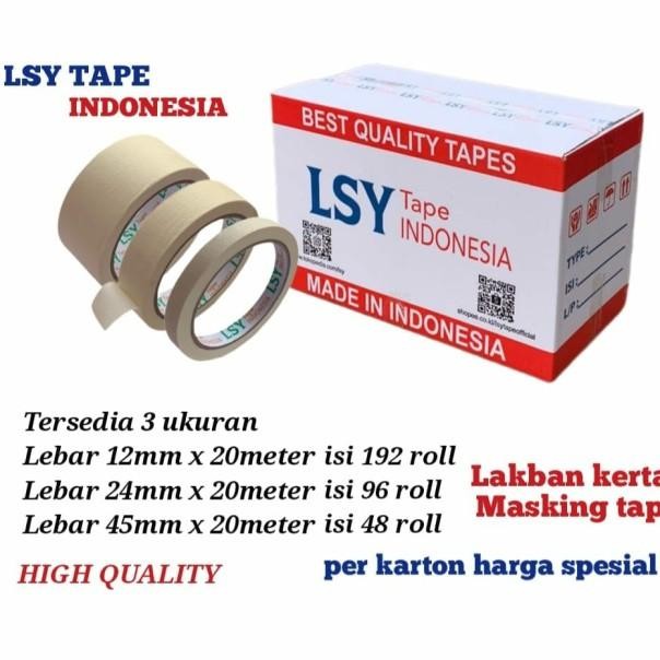 

Lakban Kertas / Masking 20Meter Harga 1 Dus Tersedia 3 Ukuran ( Cho )