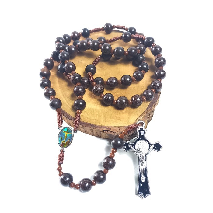 Azzatun - (Eksklusif) Rosario Kayu Galih Asem Original/Kalung Rosario Katolik