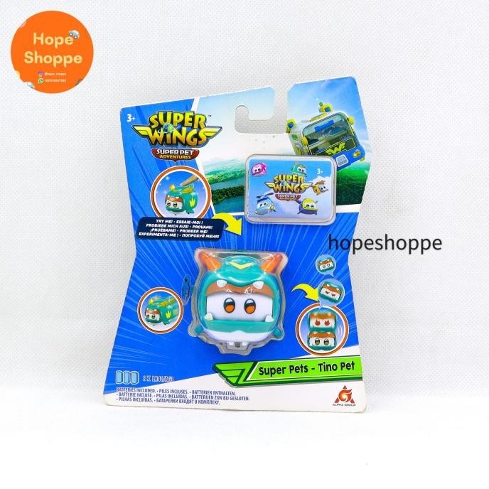 Super Wings Super Pets Tino Pet Original Alpha Group Action Figure Face Changer