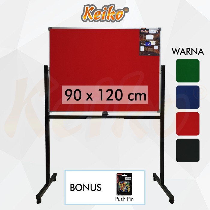 

Softboard Cork Board / Papan Mading Standing Bludru Keiko 90 x 120 cm