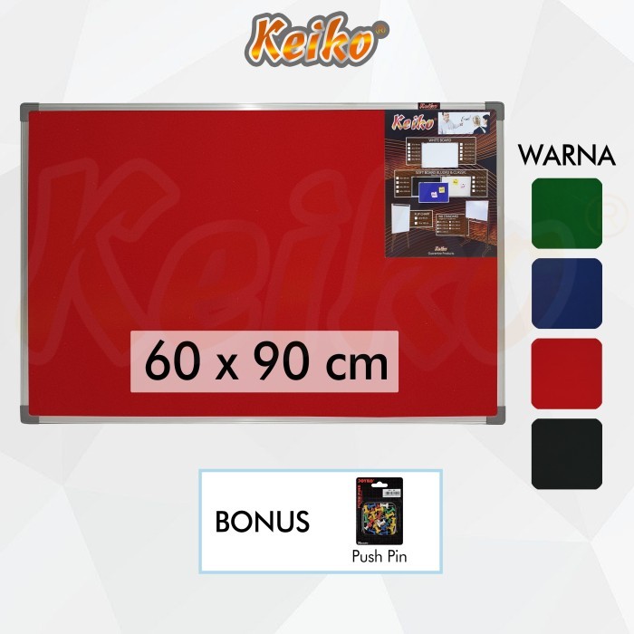 

Softboard Cork Board / Papan Mading Gantung Bludru Keiko 60 x 90 cm