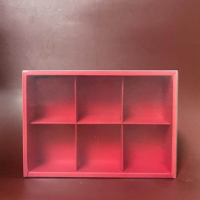 ,,,,,,,] Dus Mooncake Box Kotak Kue Snack Pia Pie Cookies Coklat Mika (Merah)