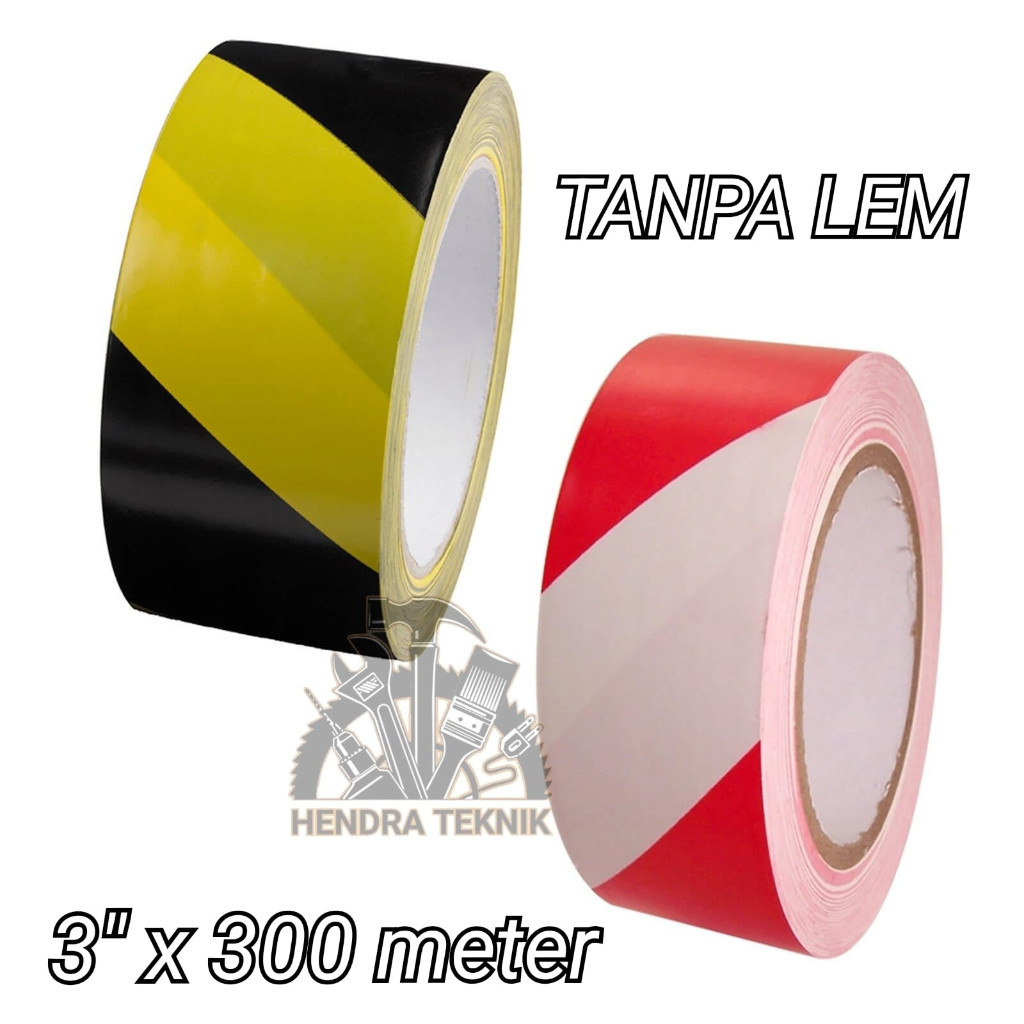 

Police Line Hitam-Kuning Merah-Putih Garis Polisi 3 Inchi X 300Meter Pita Pembatas Savety 75Mm
