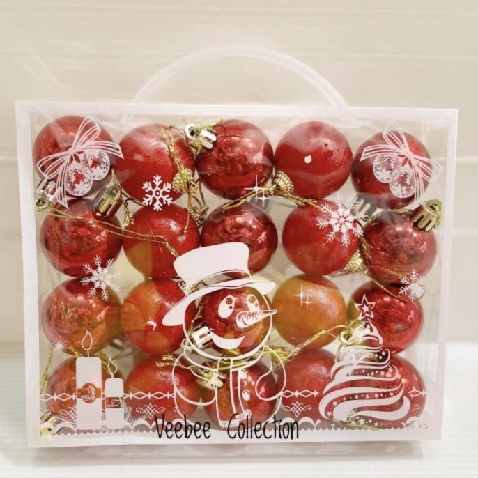 .........] Bola natal 4cm mika koper/ bola hias pohon natal/mainan natal bola