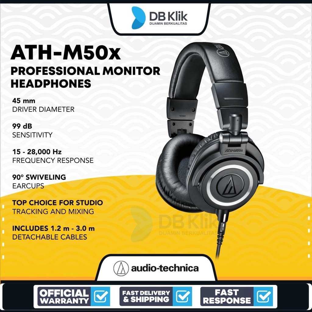 Audio Technica Headphone M50X Wired - Audio-Technica Ath-M50X