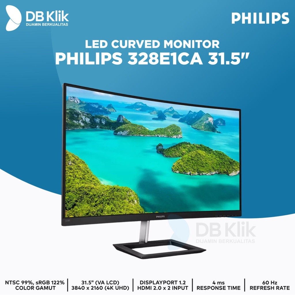 Philips 328E1CA Monitor Gaming 31.5" Curved 4K VA HDMI DP - E-Line Series