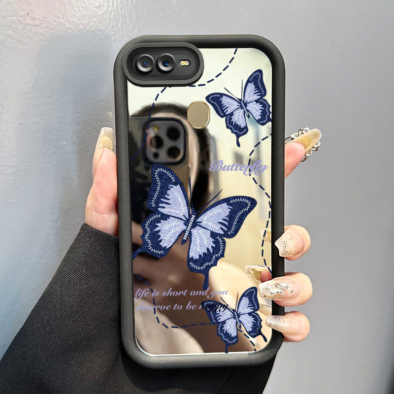 Casing Hp Untuk OPPO A7 A5s A12 A12S A11k A5 A3s A12E Realme C1 Case Casing pola kupu-kupu biru Kesi