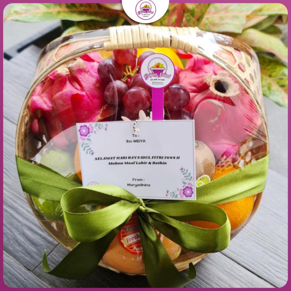 

an parcel buah segar preum keranjang cincin medium free kartu ucapan bunga pita hampers lebaran natal christmas hospitality lamaran