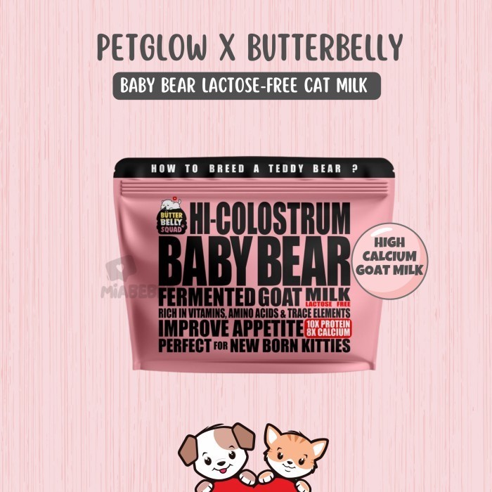 HARGA DISC - Petglow x ButterBelly Baby Bear Lactose Cat Milk/Susu Kucing