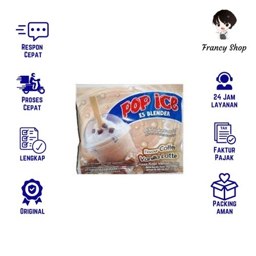 

Pop Ice Vanilla Latte Minuman Es Blender Eceran 1 Sachet 25 gr