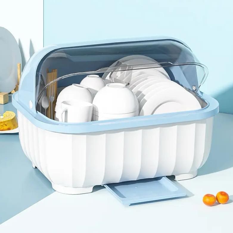 Rak piring plastik Rak pengering piring mangkok sendok Rak Dapur Tempat alat makan